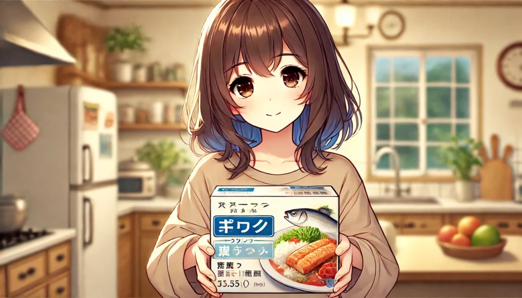 パルシステムの冷凍食品を持っている女の子